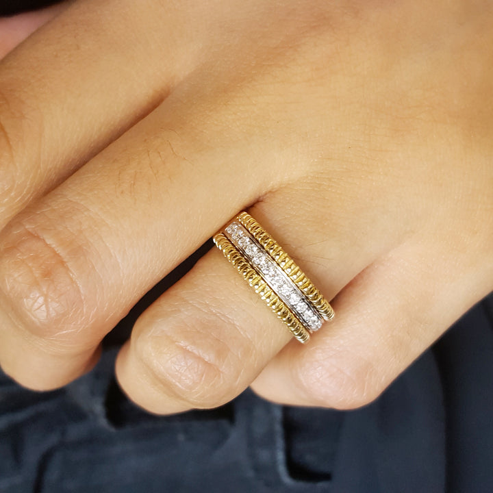 14K Layered Look Diamond Band