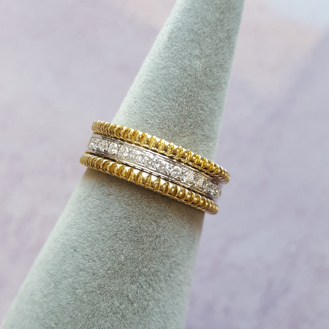 14K Layered Look Diamond Band