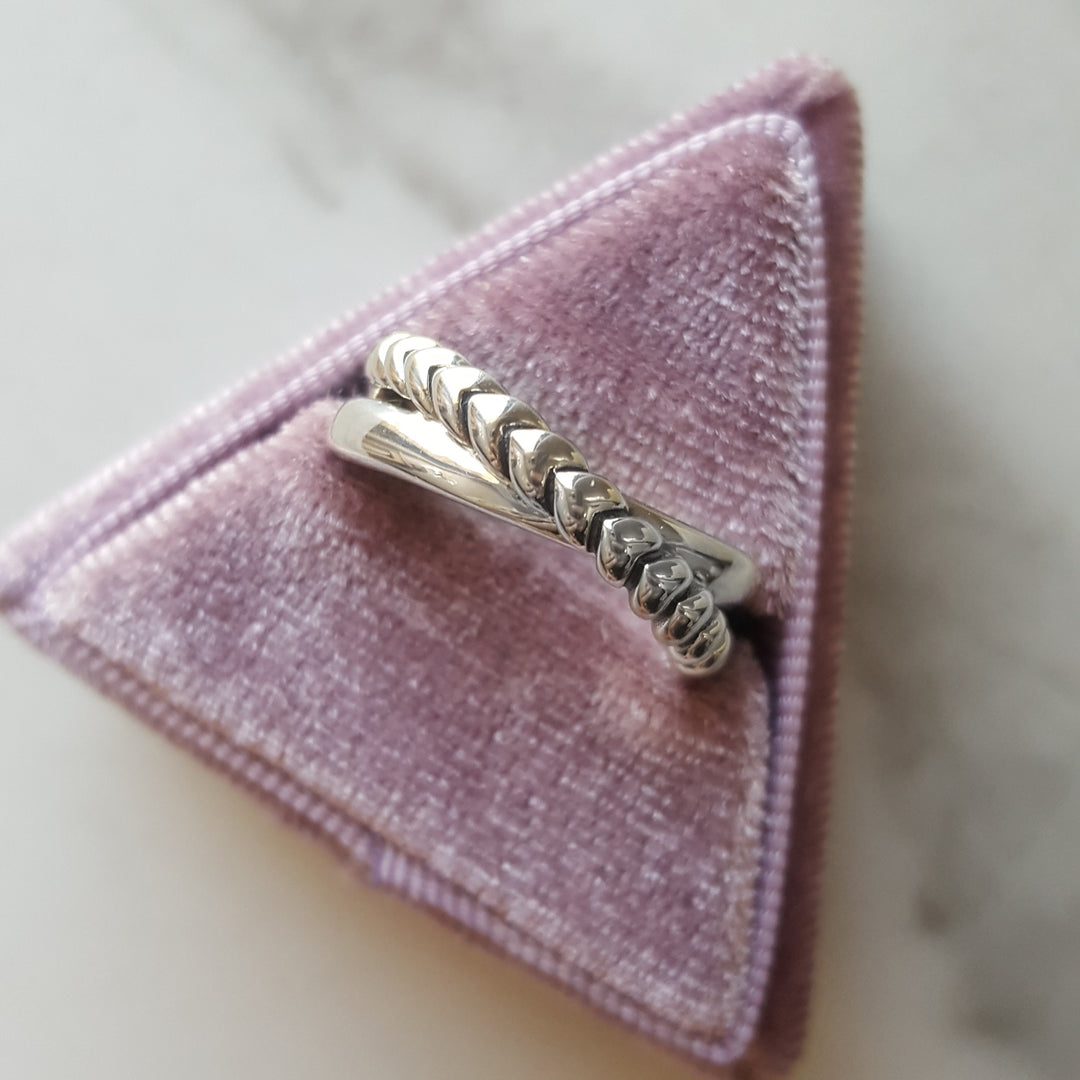 Sterling Silver Cross Over Ring