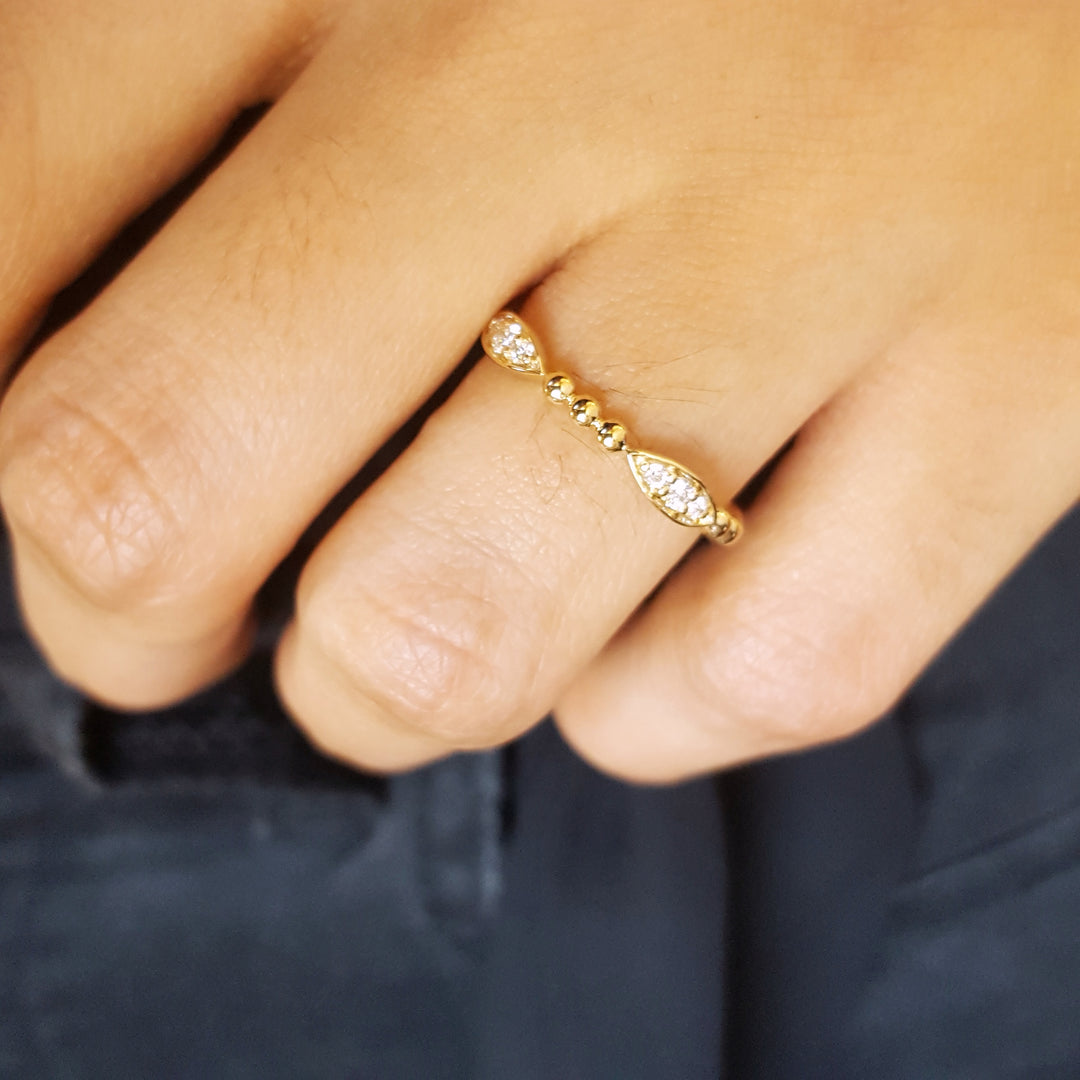 14K Diamond Accented Stackable Ring