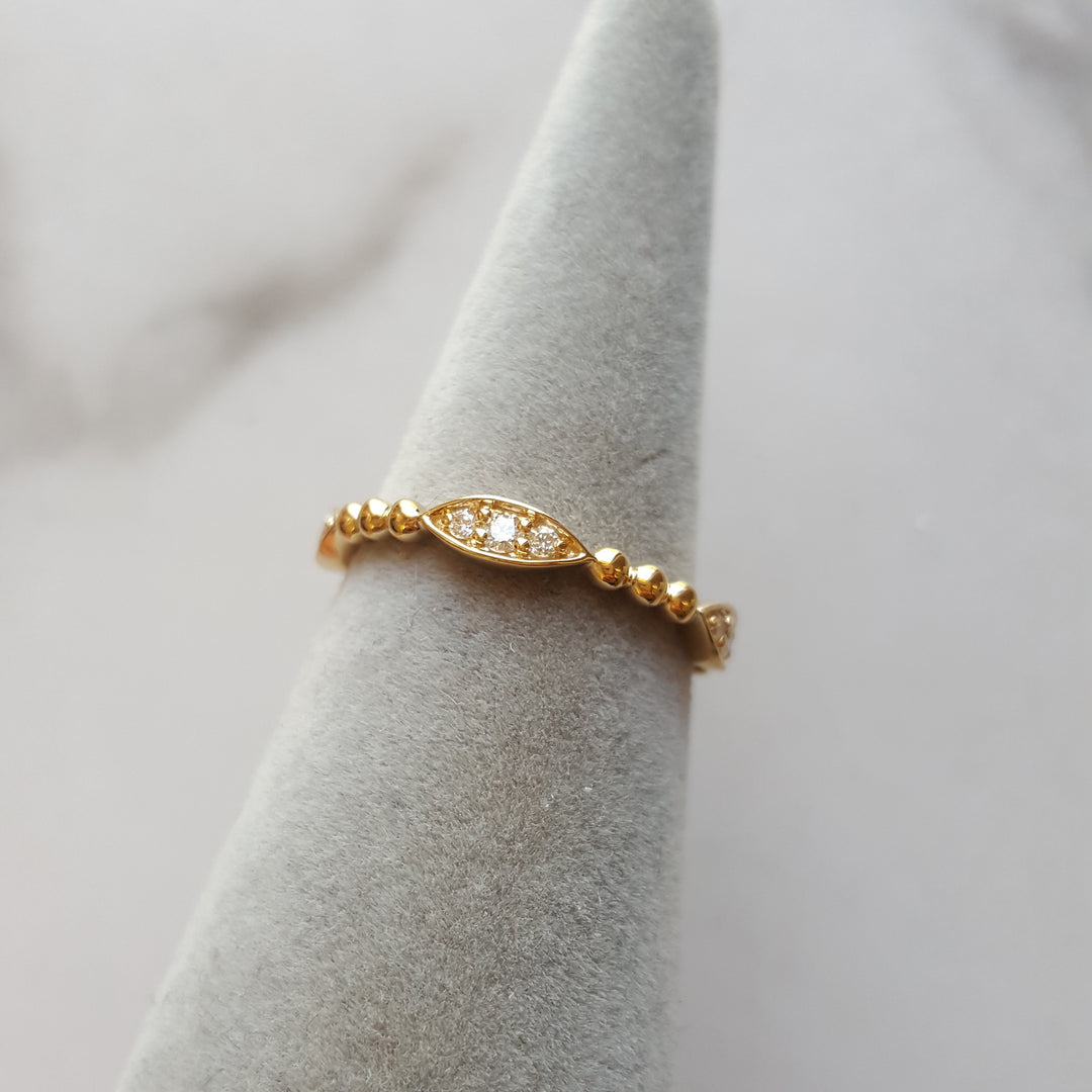 14K Diamond Accented Stackable Ring
