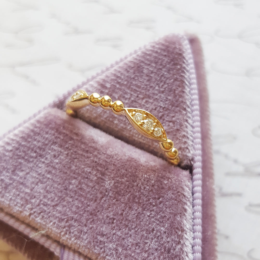 14K Diamond Accented Stackable Ring