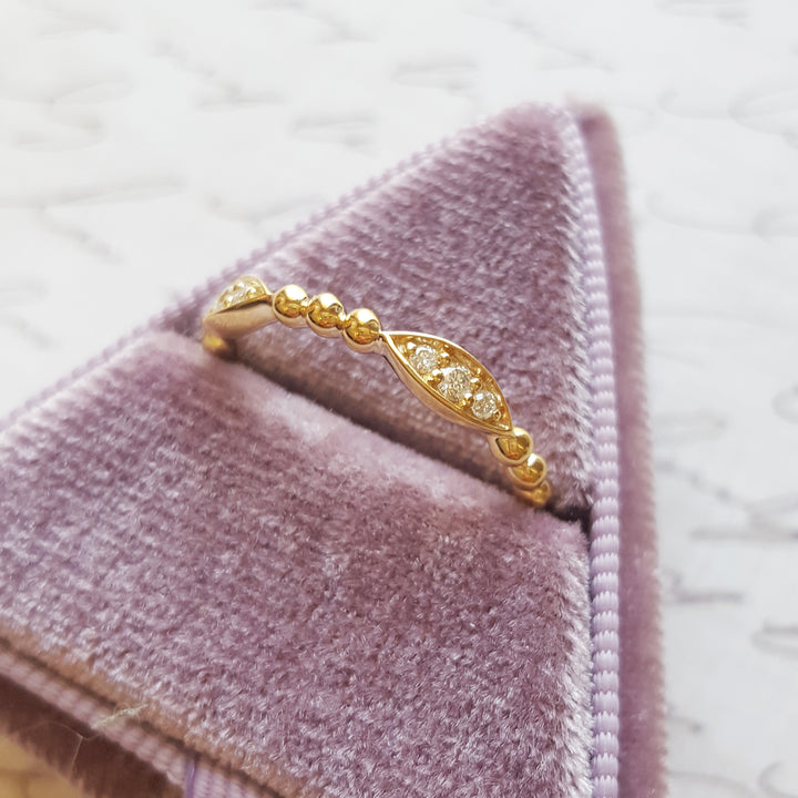 14K Diamond Accented Stackable Ring