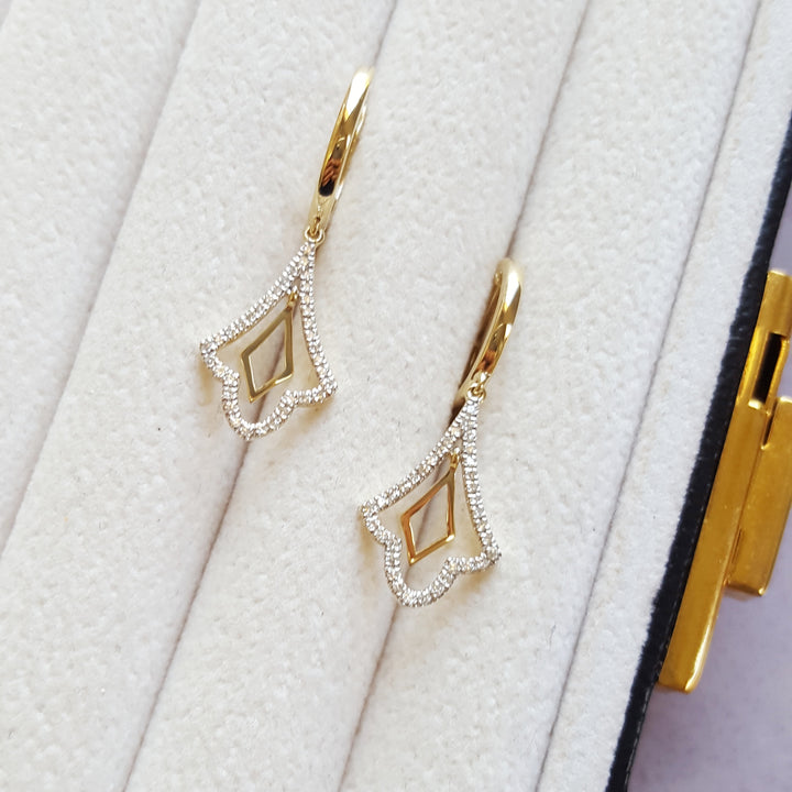 14K Yellow Gold Vintage Inspired Dangle Earrings