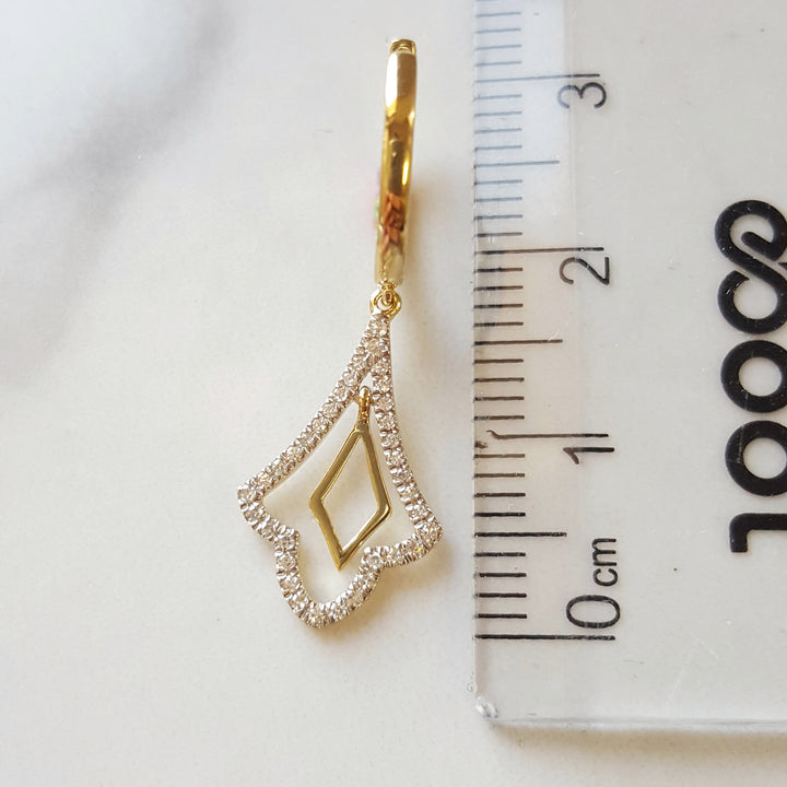 14K Yellow Gold Vintage Inspired Dangle Earrings