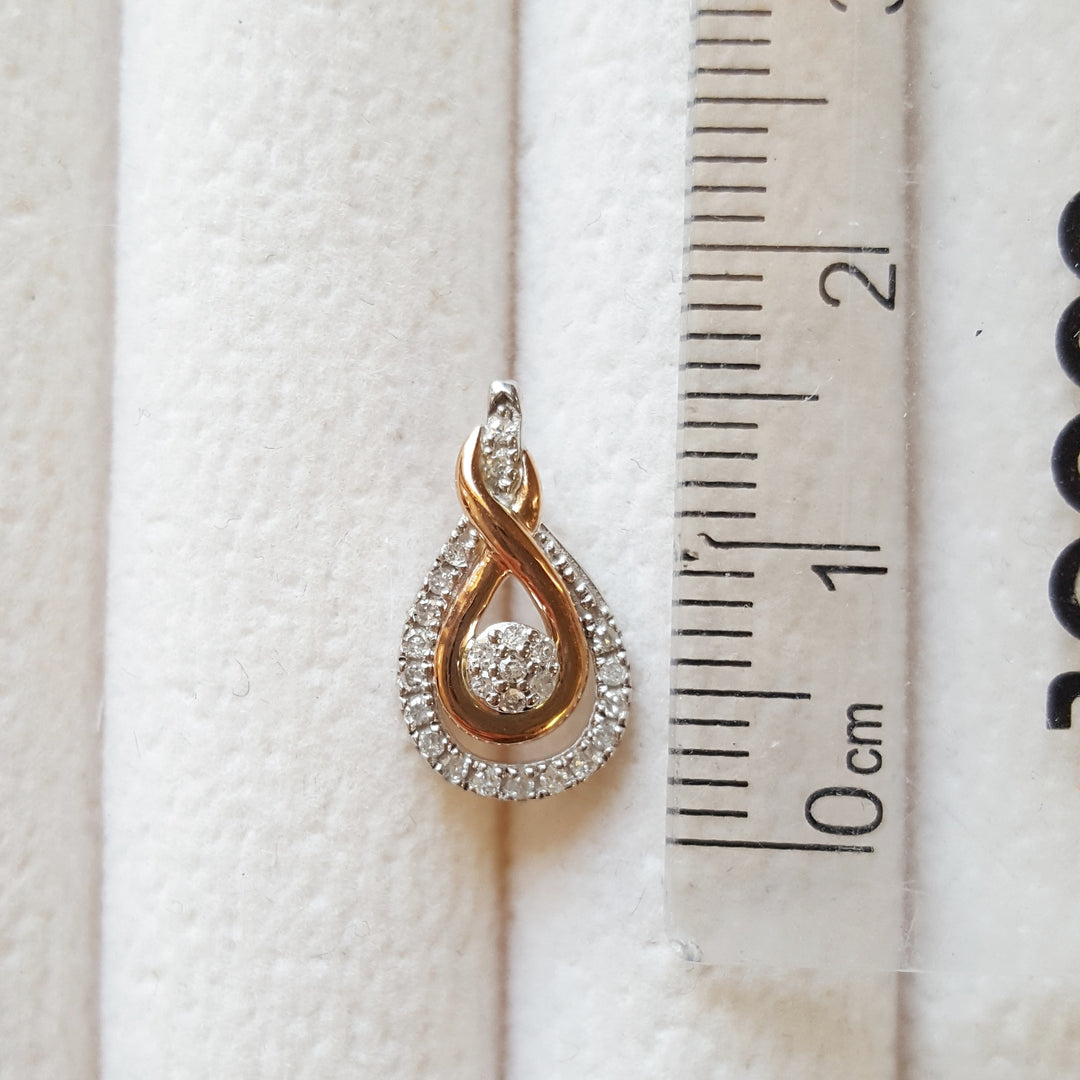 Sterling Silver and Rose Gold Diamond Studs
