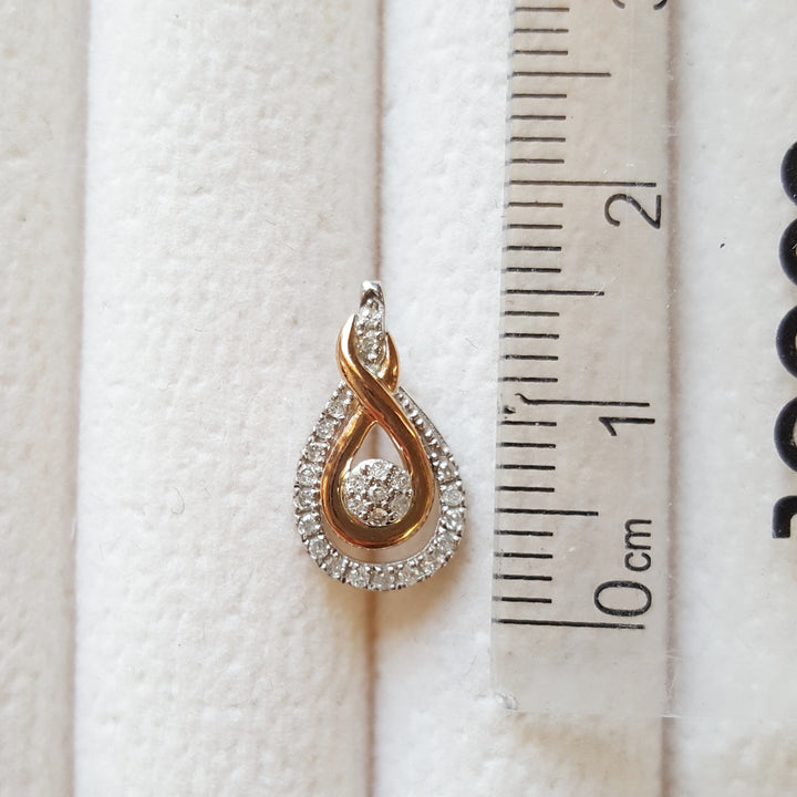 Sterling Silver and Rose Gold Diamond Studs