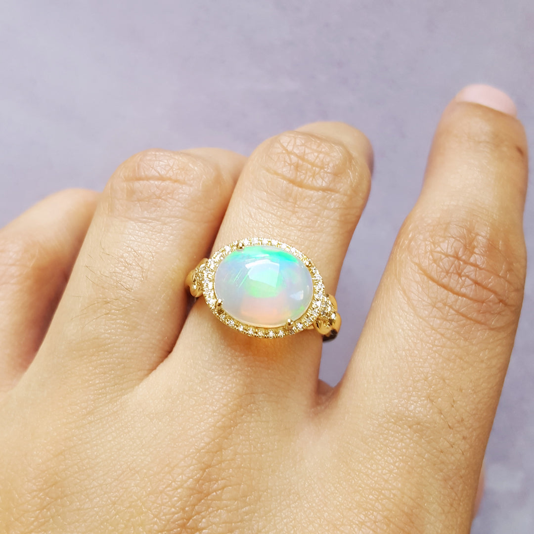 14K Yellow Gold Opal Fashion Ring – Sami Fine Jewelry