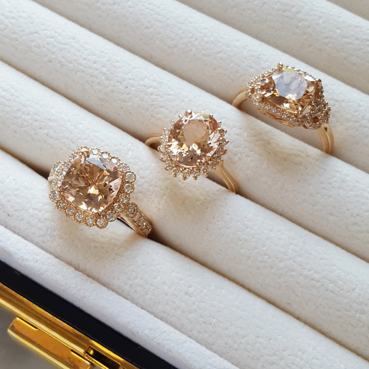 14K Rose Gold Morganite Fashion Ring
