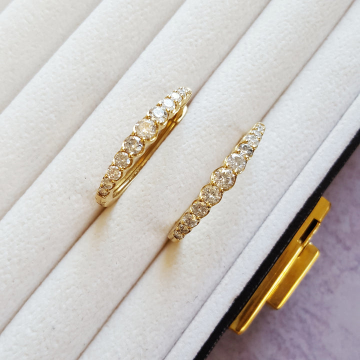 14K Yellow Gold 2CT Gradient Diamond Earrings