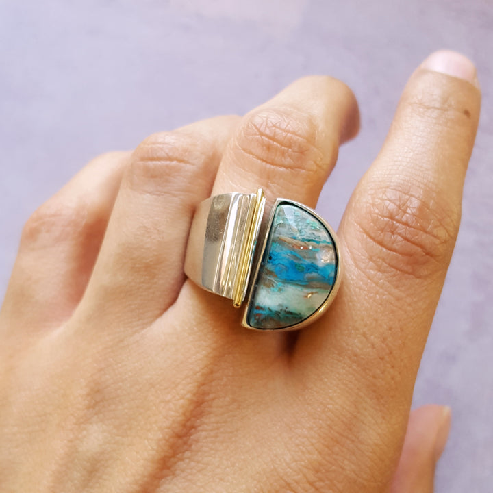 Sterling Silver One of a Kind Chrysocolla Ring