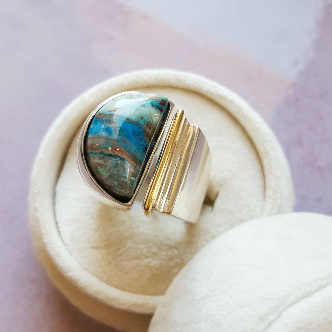 Sterling Silver One of a Kind Chrysocolla Ring