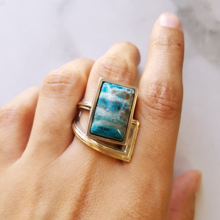 One of a Kind Chrysocolla Custom Ring