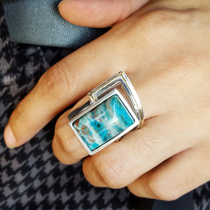 One of a Kind Chrysocolla Custom Ring