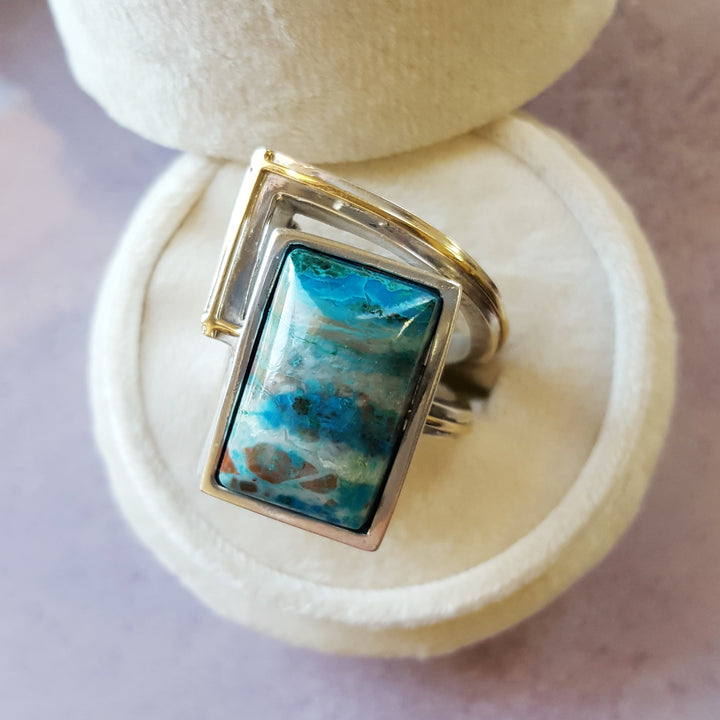 One of a Kind Chrysocolla Custom Ring