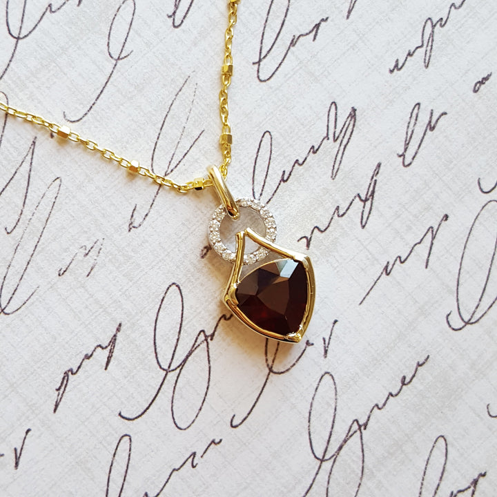 "Nova Red"; 14k Yellow Gold Arizona Garnet Pendant