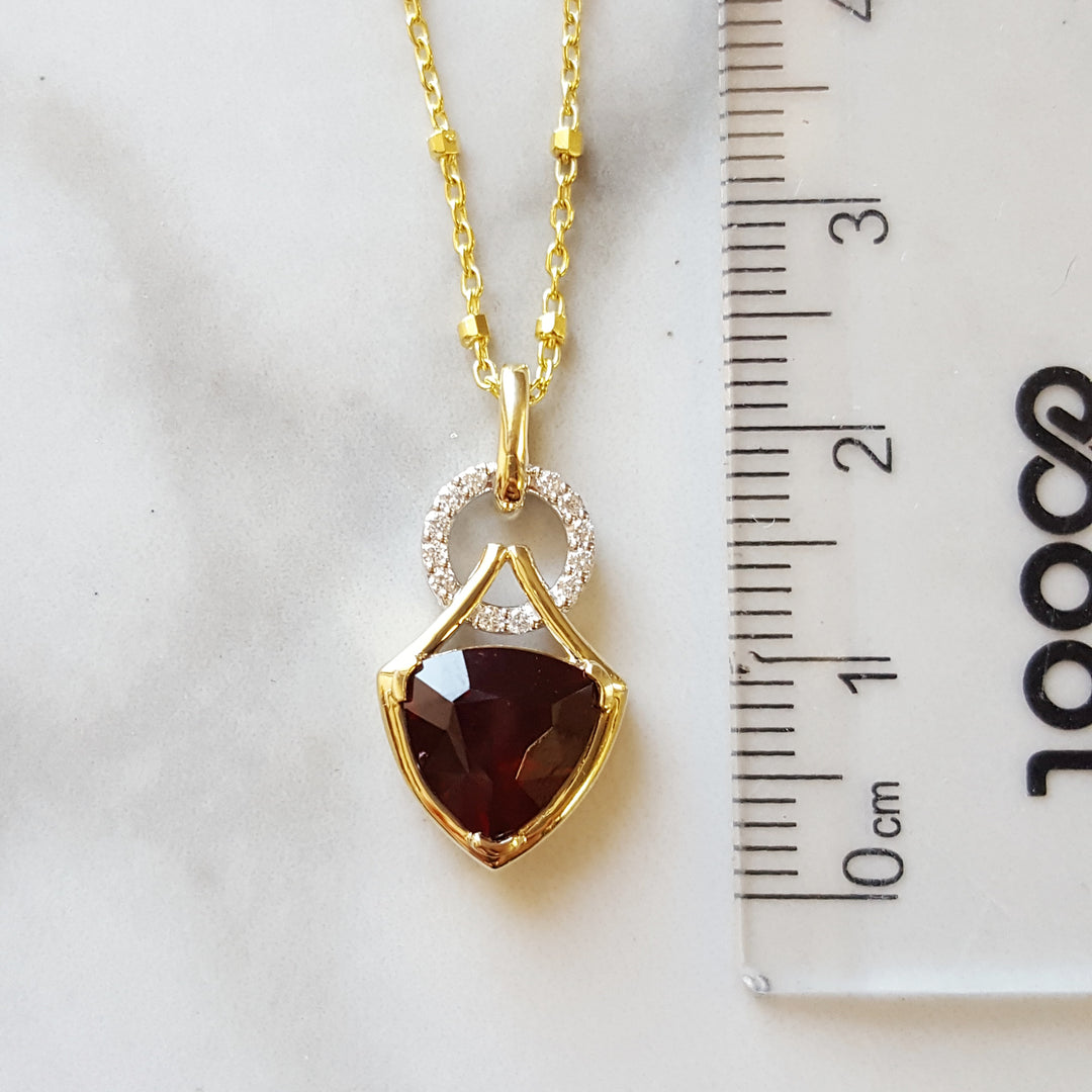 "Nova Red"; 14k Yellow Gold Arizona Garnet Pendant