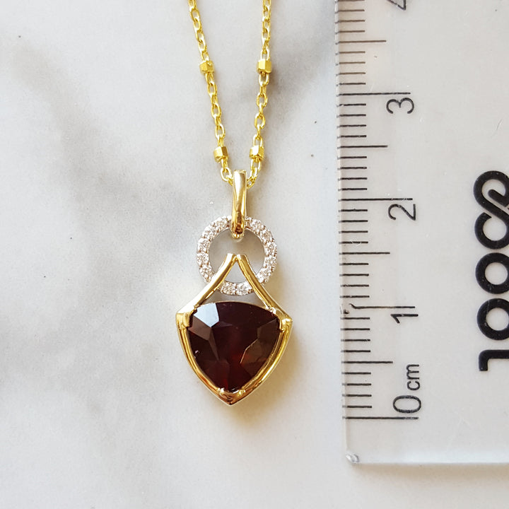 "Nova Red"; 14k Yellow Gold Arizona Garnet Pendant