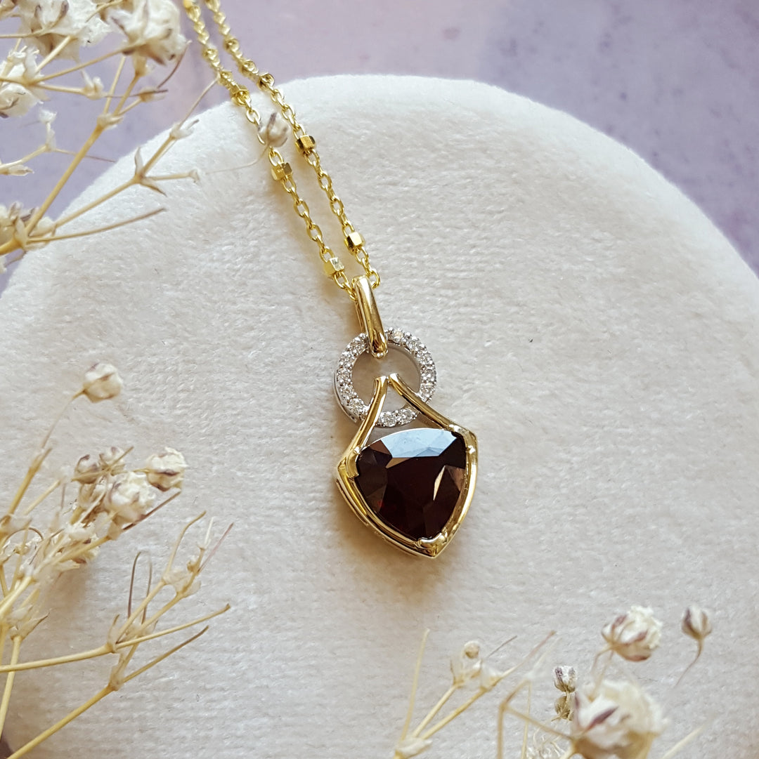 "Nova Red"; 14k Yellow Gold Arizona Garnet Pendant