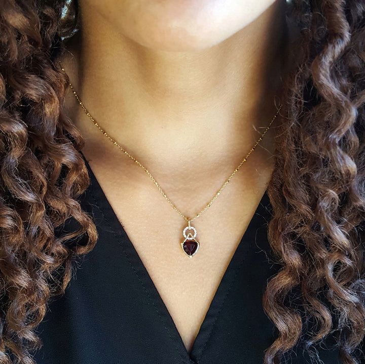 "Nova Red"; 14k Yellow Gold Arizona Garnet Pendant