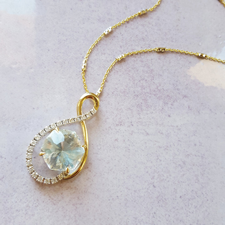 "Lovers Orbit"; 14k Two-Tone Colorado Topaz Pendant
