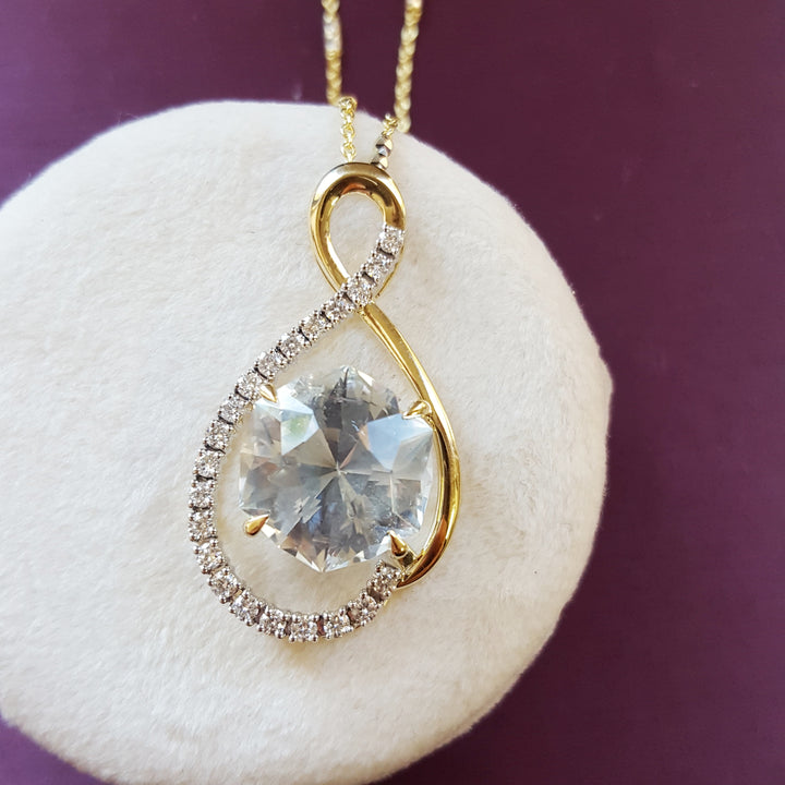 "Lovers Orbit"; 14k Two-Tone Colorado Topaz Pendant
