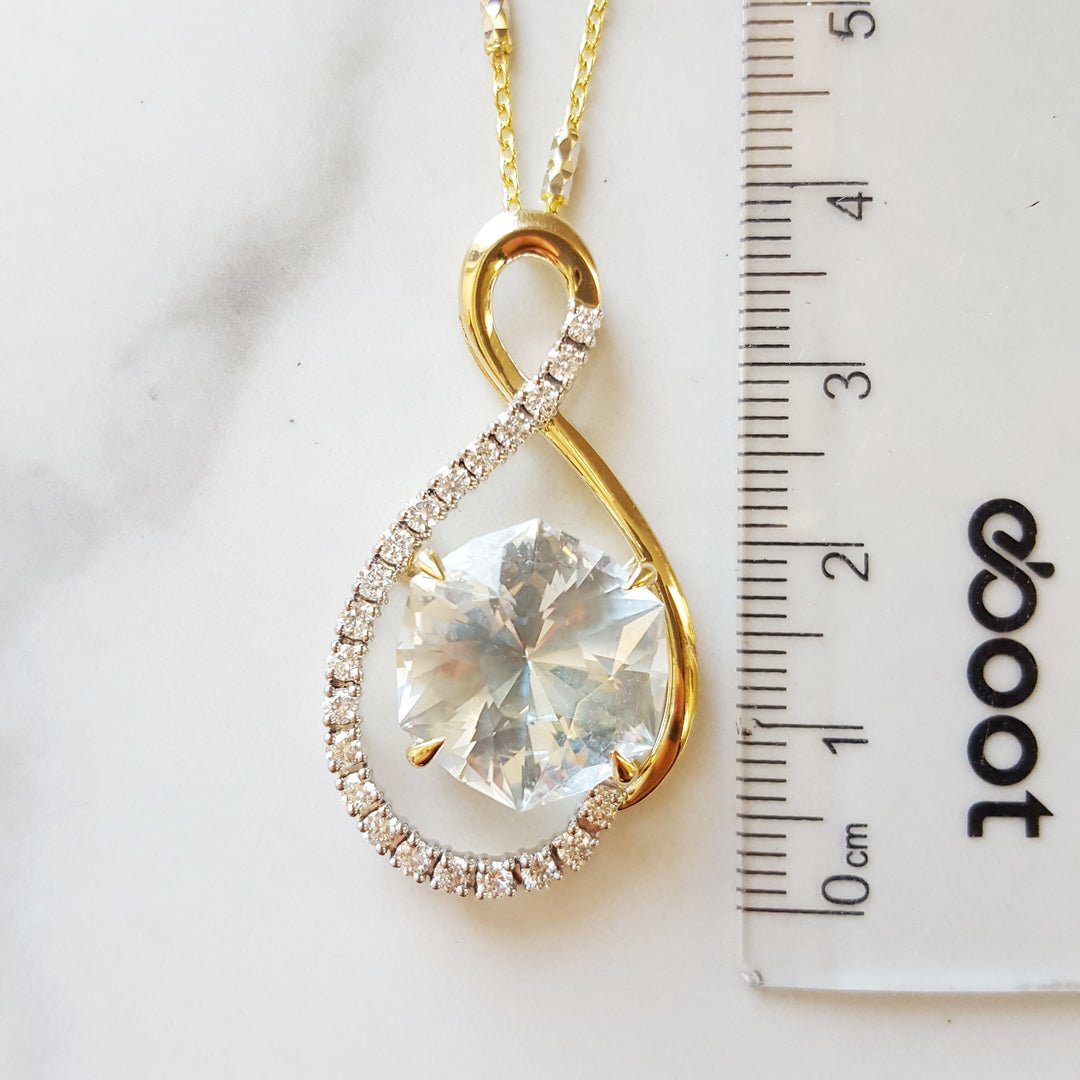 "Lovers Orbit"; 14k Two-Tone Colorado Topaz Pendant