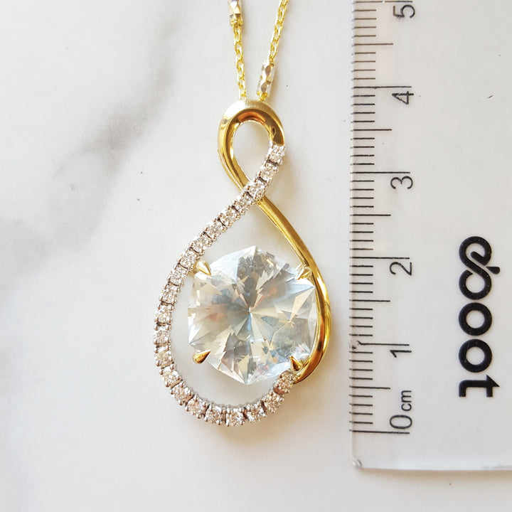 "Lovers Orbit"; 14k Two-Tone Colorado Topaz Pendant