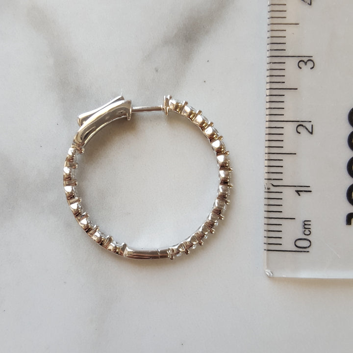14K Essential 1 Carat Diamond Hoop Earrings