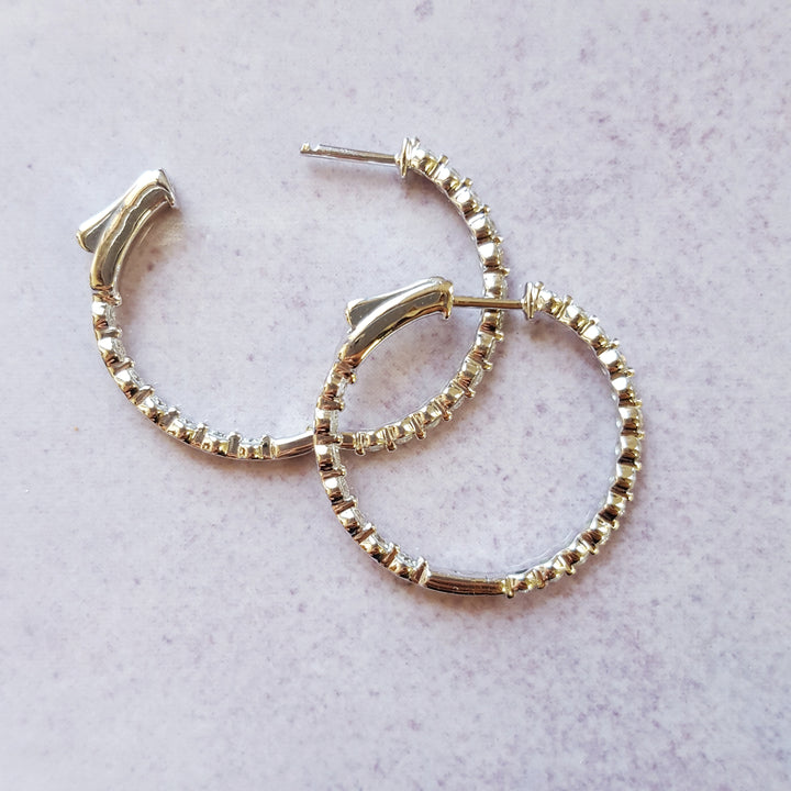 14K Essential 1 Carat Diamond Hoop Earrings