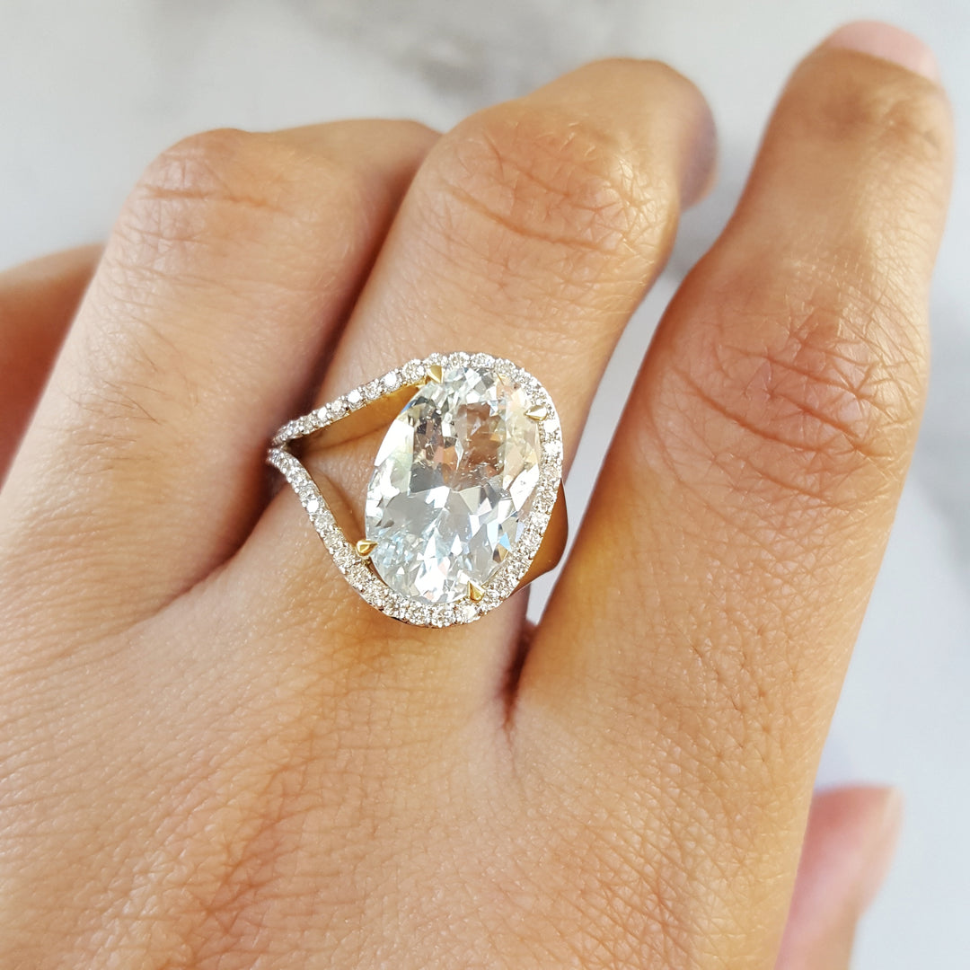 "Summit Light"; 14k Yellow Gold Colorado Topaz Ring