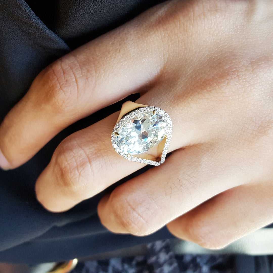 "Summit Light"; 14k Yellow Gold Colorado Topaz Ring