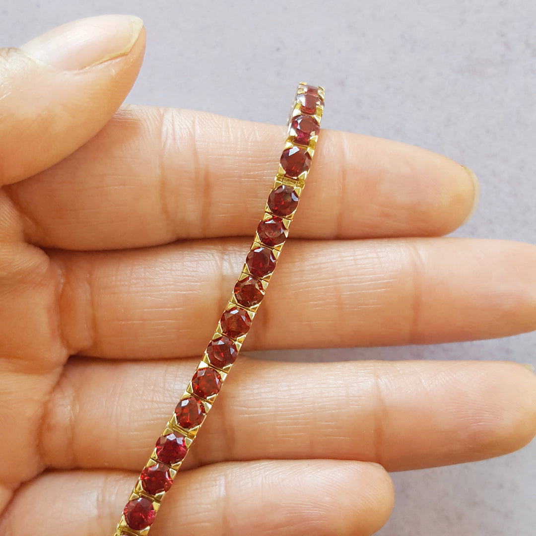 14K Yellow Gold Arizona Sunset Garnet Bracelet