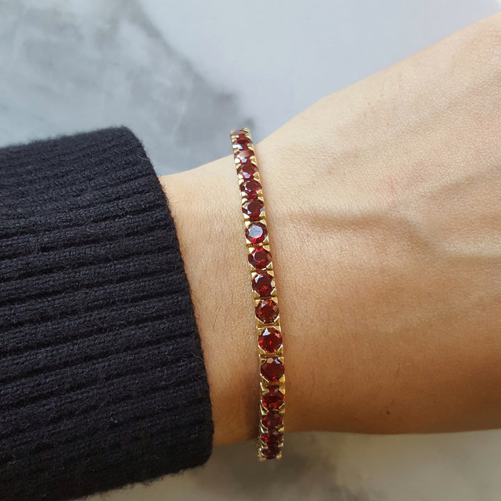14K Yellow Gold Arizona Sunset Garnet Bracelet