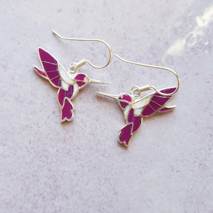 Arizona Inlaid Jewelry Fluttering Hummingbird Earrings