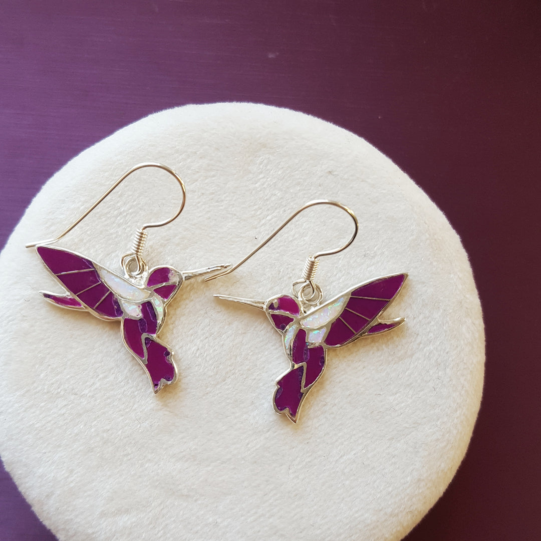 Arizona Inlaid Jewelry Fluttering Hummingbird Earrings