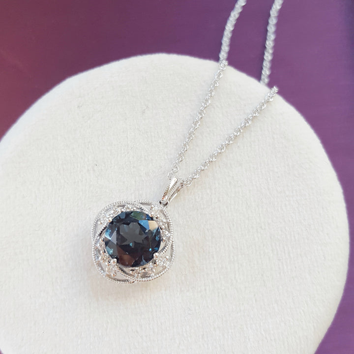 14K White Gold London Blue Topaz Pendant