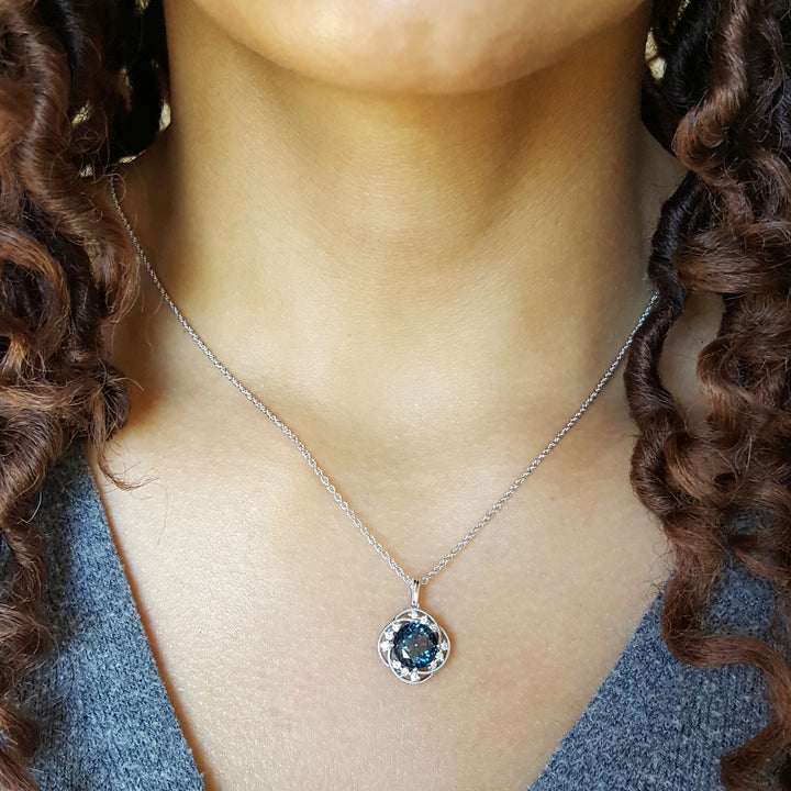 14K White Gold London Blue Topaz Pendant