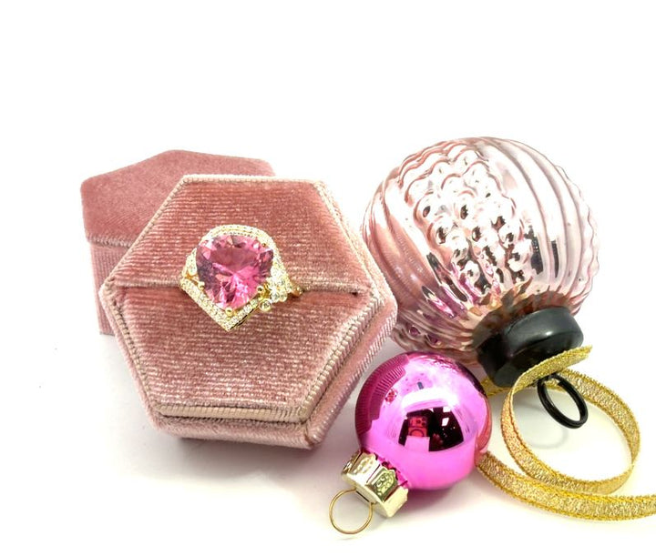"Popular"  14k Yellow Gold California Pink Tourmaline Ring -American Mined