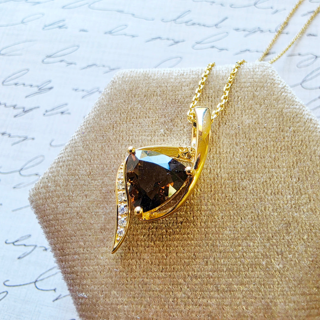 American Gem Collection #336 "Phoenix Relic" Arizona Saffordite & Diamond 14K Yellow Gold Pendant