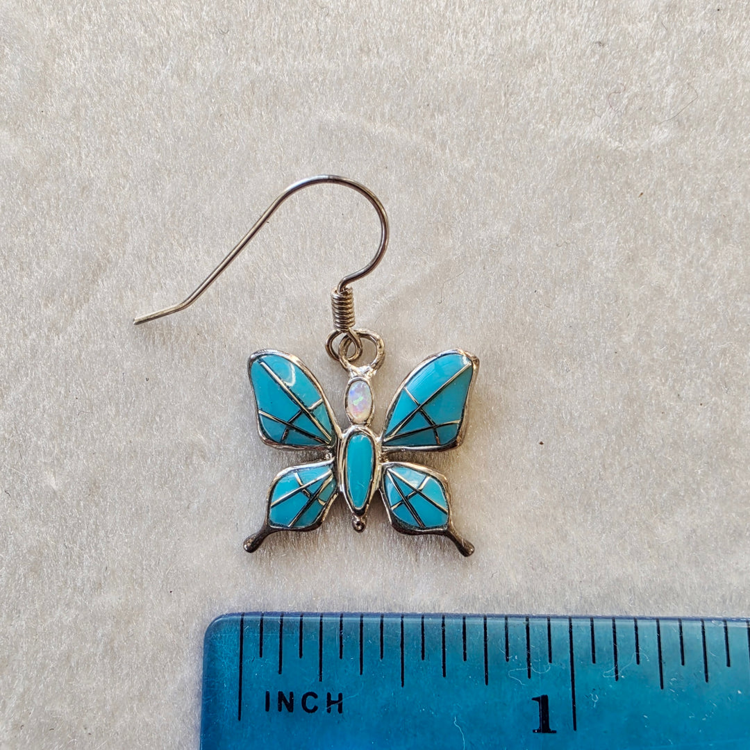 Arizona Turquoise and Inlaid Jewelry Elegant Butterfly Earrings