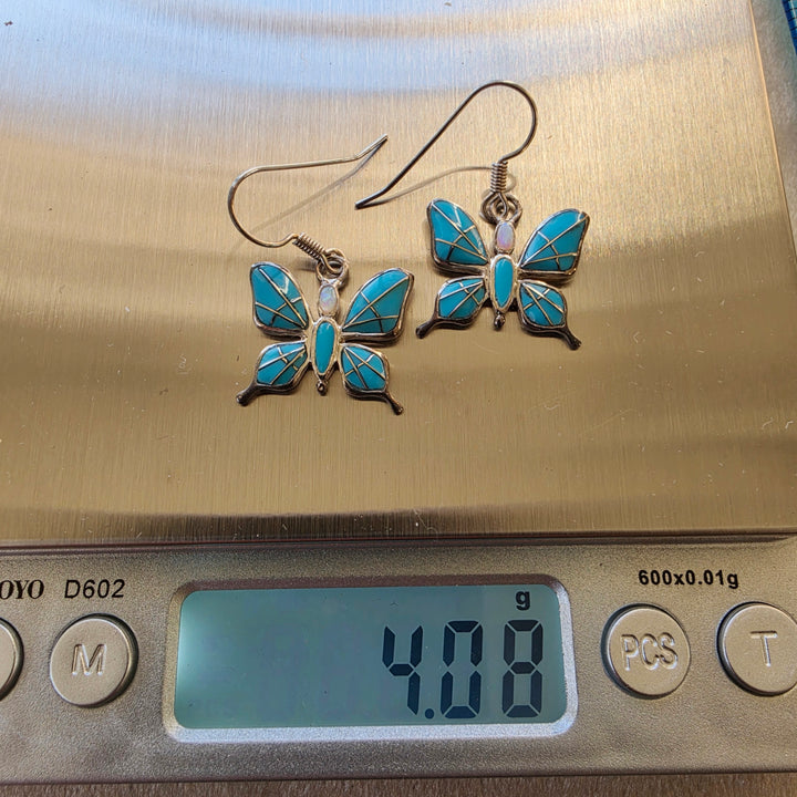 Arizona Turquoise and Inlaid Jewelry Elegant Butterfly Earrings