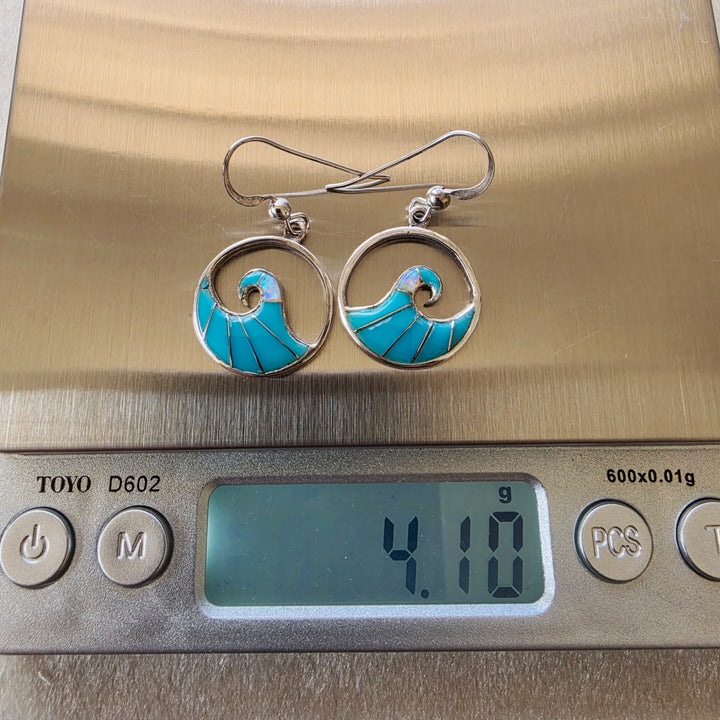 Arizona Turquoise and Inlaid Jewelry Ocean Wave Earrings