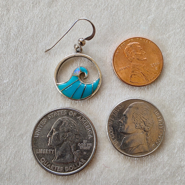 Arizona Turquoise and Inlaid Jewelry Ocean Wave Earrings