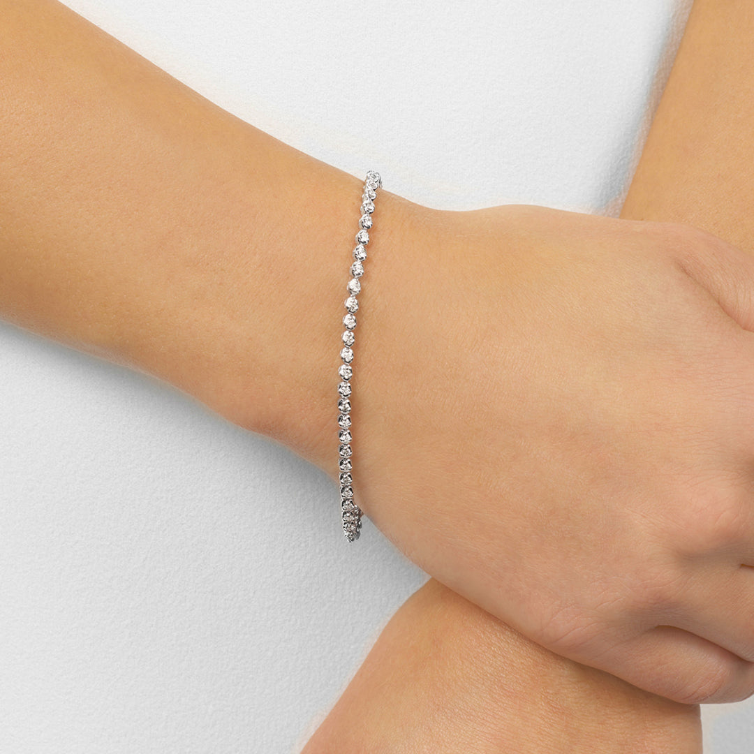 14K White Gold Timeless Radiance Diamond Tennis Bracelet