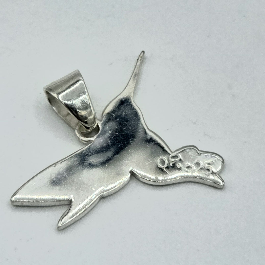Sterling Silver Turquoise and Opal Hummingbird Necklace