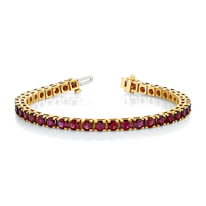 14K Yellow Gold Arizona Anthill Garnet Tennis Bracelet