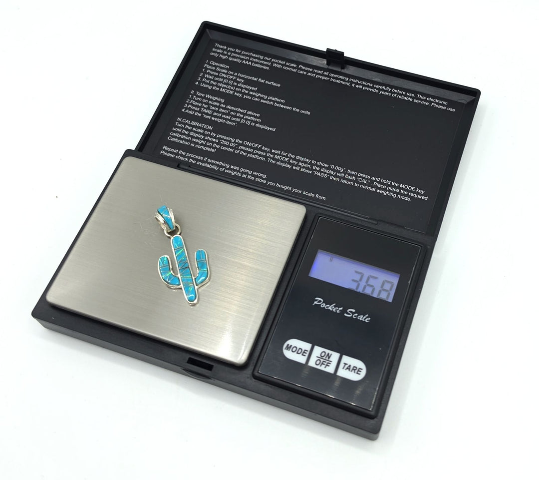 Sterling Silver Turquoise Saguaro Cactus Necklace