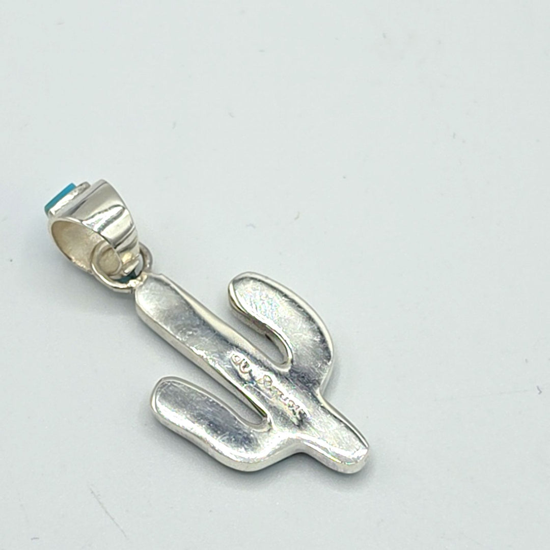 Sterling Silver Turquoise Saguaro Cactus Necklace