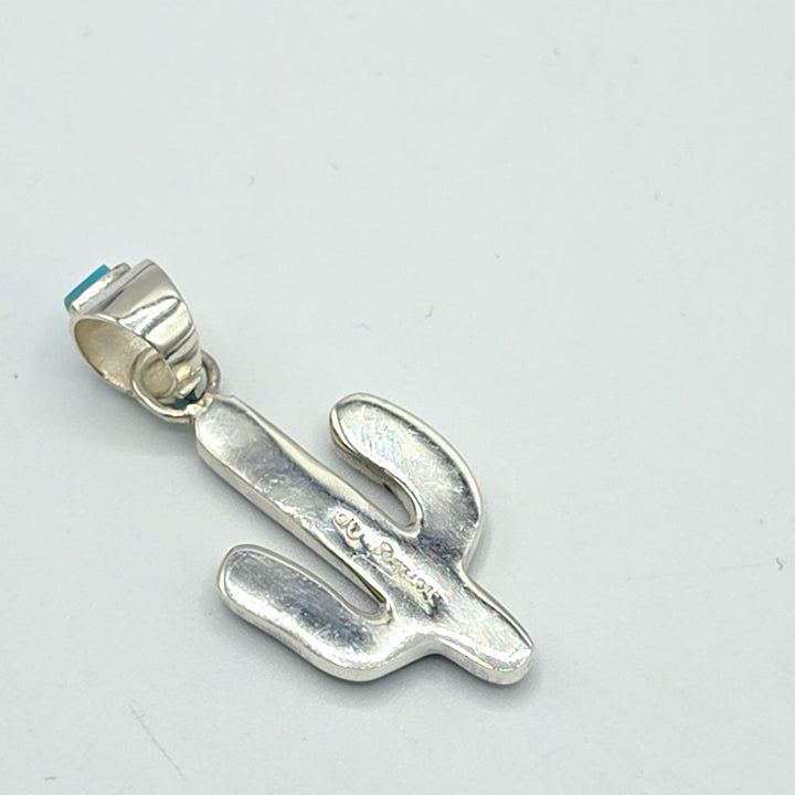 Sterling Silver Turquoise Saguaro Cactus Necklace